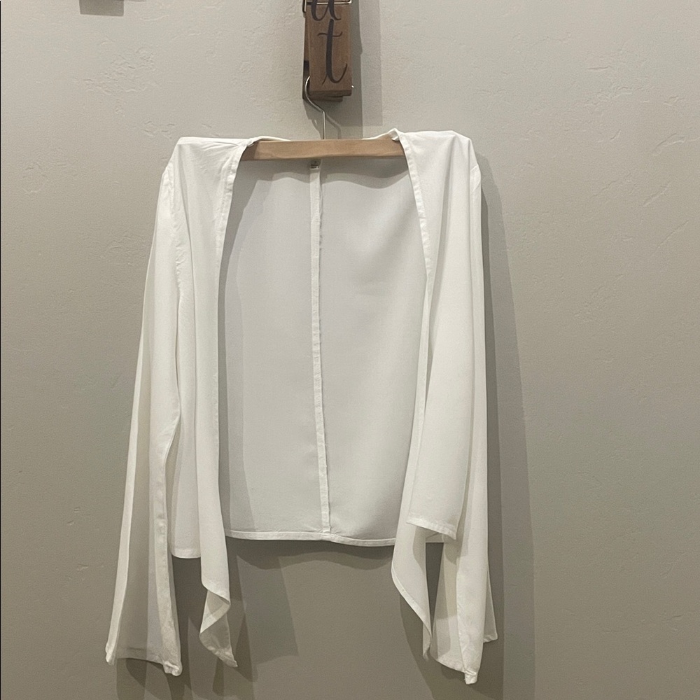 Stylish White Tie-Front Blouse